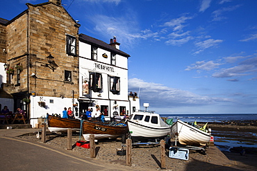 Fishing Boats on The Dock at Robin Hoods Bay, Yorkshire, England, United Kingdom, Europe