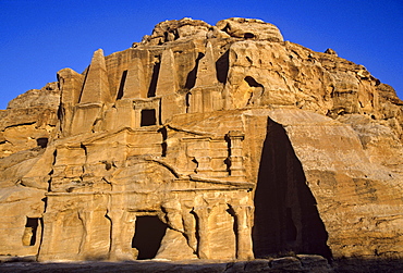 The Obelisk Tomb and Bab as-Siq Triclinium at the ancient Nabataean city of Petra, UNESCO World Heritage Site, Jordan, Middle East