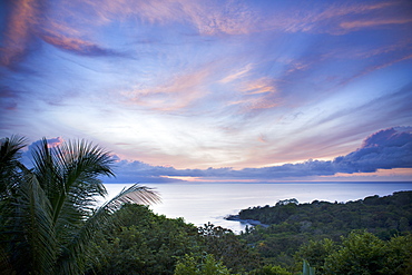 Sunrise in the jungle at Lapa Rios nature reserve on the Osa Peninsula, Costa Rica, Central America