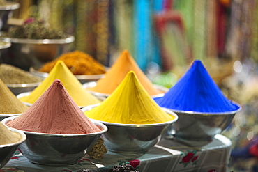 Spices stall at the Sharia el Souk market in Aswan, Egypt, North Africa, Africa