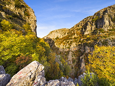 Mezaria Gorge in autumn, Zagoria, Epirus, Greece, Europe