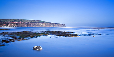 Robin Hood's Bay from Boggle Hole, North Yorkshire, Yorkshire, England, United Kingdom, Europe