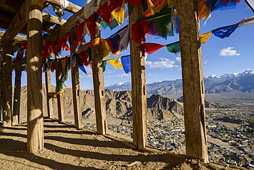 The very top of Namgyal Tsemo Monastery in Leh, Ladakh, Himalayas, India, Asia