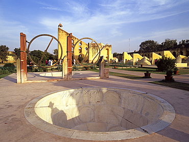 The 18th century observatory, Jantar Mantar, built by Jai Singh II in Jaipur, Rajasthan, India, Asia