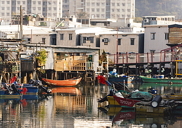 Canal scene, Tai O Fishing Village, Lantau Island, Hong Kong, China, Asia