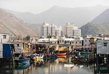 Canal scene, Tai O Fishing Village, Lantau Island, Hong Kong, China, Asia