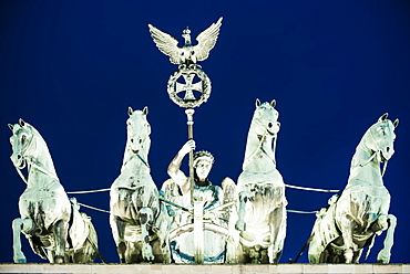 Brandenburg Gate (Tor) at night, Berlin, Germany, Europe