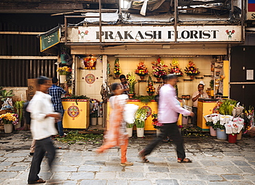 Exterior of florist shop, Mumbai, India, South Asia