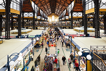 Interior of Central Market Hall, Budapest, Hungary, Europe