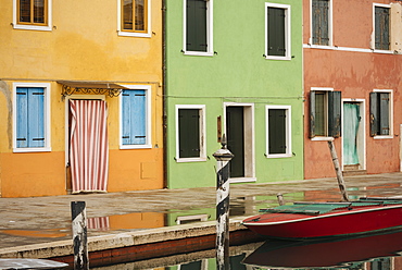 Exterior facades of colourful buildings, Burano, Venice, UNESCO World Heritage Site, Veneto Province, Italy, Europe