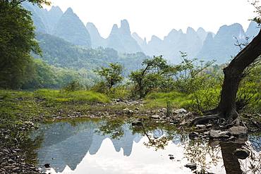 Landscape near Xingping, Guilin, Guangxi Province, China, Asia