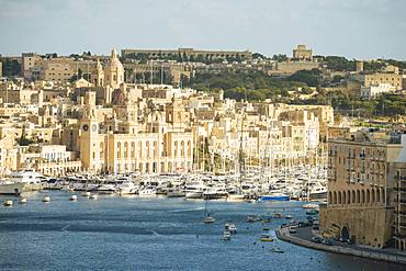 View over Grand Harbour, Valletta, Malta, Europe