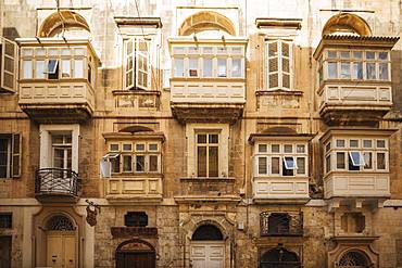 Traditional Maltese Balconies, Valletta, Malta, Europe