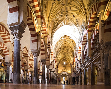 Interior of The Great Mosque (Cathedral of Our Lady of the Assumption) (Mezquita) of Cordoba, UNESCO World Heritage Site, Cordoba, Andalucia, Spain, Europe