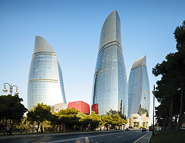 Flame Towers, Baku, Azerbaijan, Central Asia, Asia