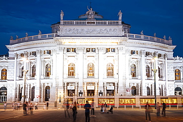 Exterior of The Burgtheater at night, UNESCO World Heritage Site, Vienna, Austria, Europe