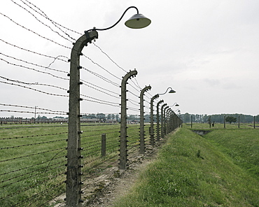 Barbed Wire Fence at The Birkenau concentration camp, UNESCO World Heritage Site, Auschwitz, Poland, Europe