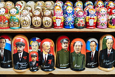 Matryoshka dolls for sale in Izmaylovsky Bazaar, Moscow, Moscow Oblast, Russia, Europe