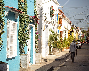 Street scene, Getsemani Barrio, Cartagena, Bolivar Department, Colombia, South America