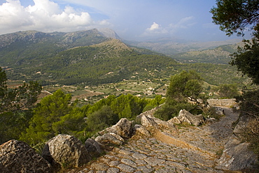 View from Puig de Maria, Monastir De Lluc, Mallorca, Balearic Islands, Spain, Europe