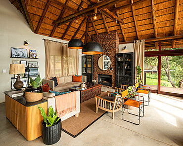 Interior of Marataba Conservation Camp Lodge, Marakele National Park, South Africa, Africa