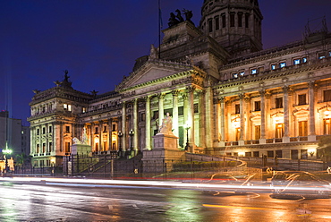 Palacio del Congreso at night, Buenos Aires, Argentina, South America