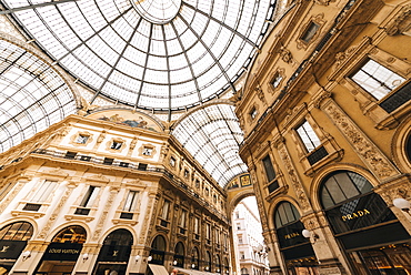 Interior of Galleria Vittorio Emanuele Shopping Mall, Milan, Lombardy, Italy, Europe