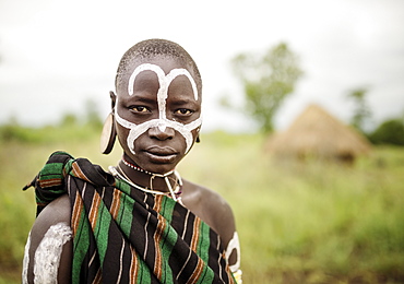 Portrait of Narugo, Mursi Tribe, Minisha Village, Omo Valley, Ethiopia, Africa