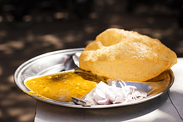 Chole Bhature Dish , Sector 7, Chandigarh, Punjab and Haryana Provinces, India, Asia