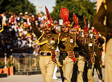 Wagha Border Ceremony, Attari, Punjab Province, India, Asia