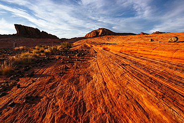 Geology at dusk in Valley of Fire State Park, Nevada, United States of America, North America