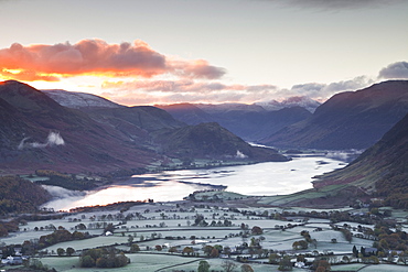 Crummock Water and the surrounding fells in the Lake District National Park, Cumbria, England, United Kingdom, Europe