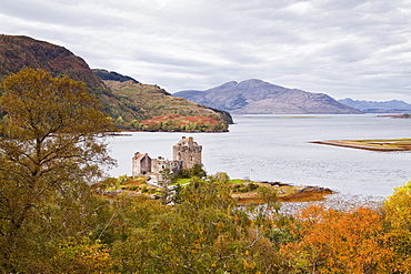 Eilean Donan castle and the waters of Loch Duich, Highlands, Scotland, United Kingdom, Europe 