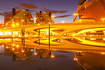 The City of Arts and Sciences (Ciudad de las Artes y las Ciencias) in Valencia, Spain, Europe