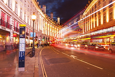 Regent Street in central London, one of the major shopping areas of the West End, London, England, United Kingdom, Europe