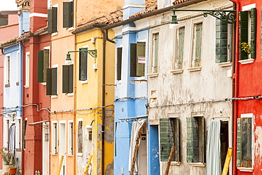 Coloured houses on the island of Burano, Venice, UNESCO World Heritage Site, Veneto, Italy, Europe 