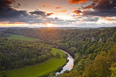 Looking down on the River Wye from Symonds Yat rock, Herefordshire, England, United Kingdom, Europe