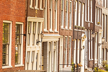 Typical house facades in the historic centre of Amsterdam, UNESCO World Heritage Site, Amsterdam, The Netherlands, Europe