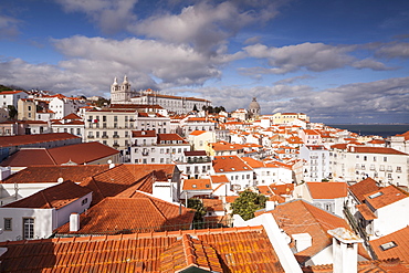 Sao Vicente de Fora Church and the Alfama district in Lisbon, Portugal, Europe