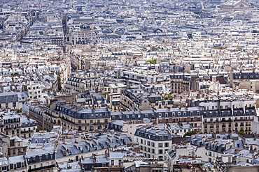 Looking across the rooftops of Paris from Montmartre, Paris, France, Europe