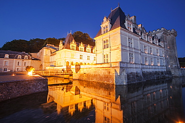 The chateau of Villandry at night, Indre-et-Loire, Loire Valley, UNESCO World Heritage Site, Centre, France, Europe