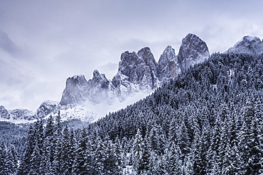 The Odle Mountains in the Val di Funes, Dolomites, Italy