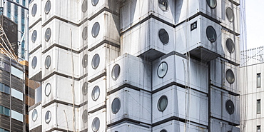 The Nakagin Capsule Tower in Shimbashi, Tokyo, Japan, Asia