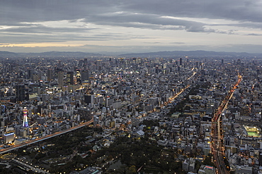 High rise buildings in central Osaka, Japan, Asia