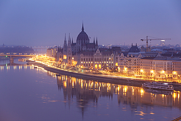 Sitting on the banks of the River Danube, the Hungarian Parliament Building dates from the late 19th century, UNESCO World Heritage Site, Budapest, Hungary, Europe