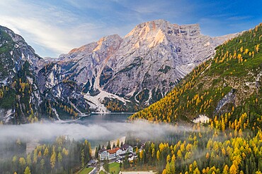 Lago di Braies in the Italian Dolomites, Trento-Alto Adige, Italy, Europe