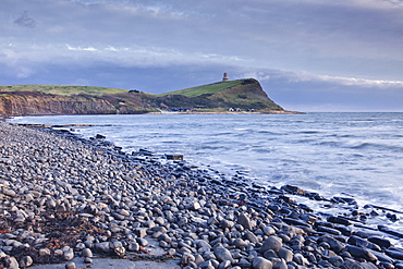 Kimmeridge Bay on the Dorset coast at sunset, Jurassic Coast, UNESCO World Heritage Site, Dorset, England, United Kingdom, Europe