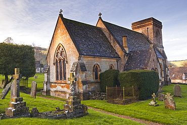 The church of St. Barnabas in the Cotswold village of Snowshill, Gloucestershire, England, United Kingdom, Europe