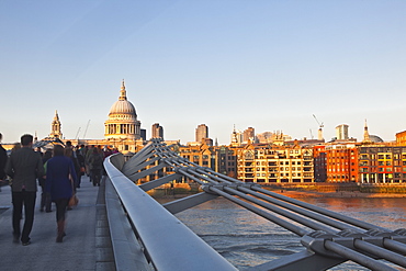 S. Paul's Cathedral and the Millennium Bridge, London, England, United Kingdom, Europe