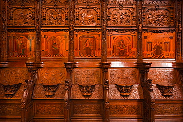 The choir stalls in Saint Denis basilica, Paris, France, Europe